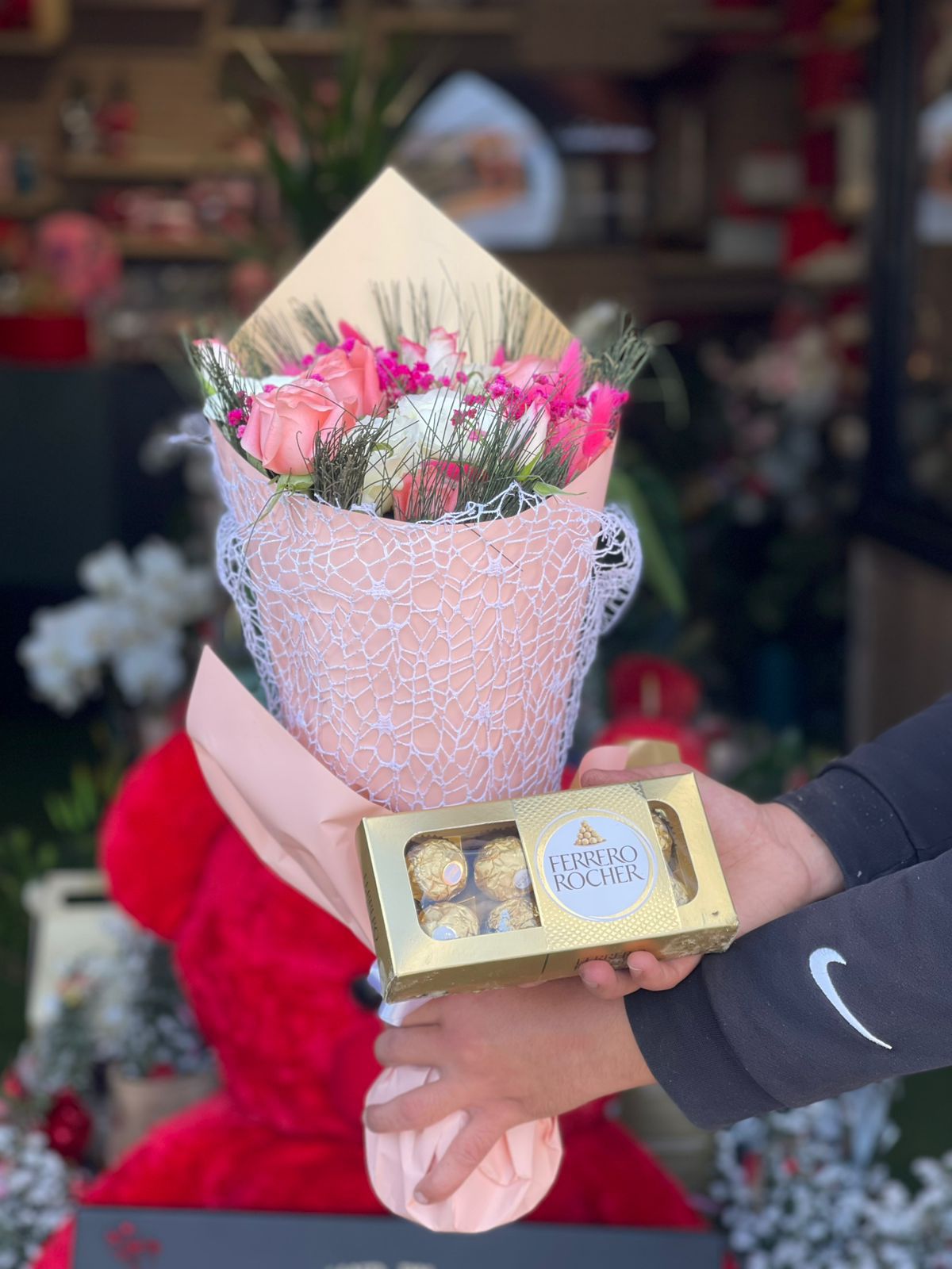 Cyan floral sculpture